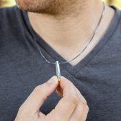 Collar Barra Clásica con Nombre - Plata de Ley