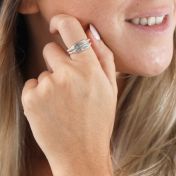 Anello Impilabile con Grani e Nome [Argento 925]