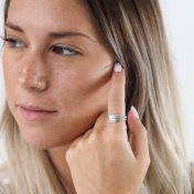 Anello Impilabile con Grani e Nome [Argento 925]