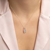 Beloved Initials Lock Necklace [Sterling Silver]