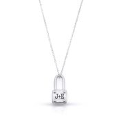 Beloved Initials Lock Necklace [Sterling Silver]