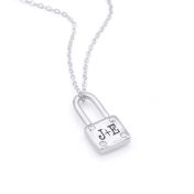 Beloved Initials Lock Necklace [Sterling Silver]
