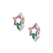 Vibrant Star Huggie Earrings