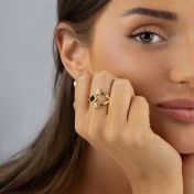 Maria Initial Ring with Nano Bible [18K Gold Plated]