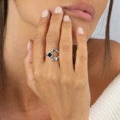 Maria Initial Ring with Nano Bible [Sterling Silver]