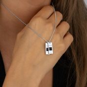 Eliana Diamond Name Necklace with Nano Bible [Sterling Silver]