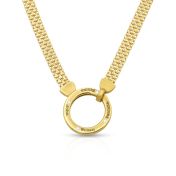 Helena Circle Milanese Chain Name Necklace with Diamonds [18K Gold Plated]