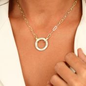 Helena Circle Link Chain Name Necklace [18K Gold Plated]