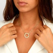 Helena Circle Link Chain Name Necklace [18K Gold Plated]