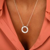 Collar Círculo Familiar Grande con Nombres y Cadena Rolo [Plata de Ley]