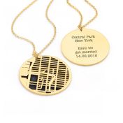 Precious Spot Map Silhouette Necklace [18K Gold Plated]