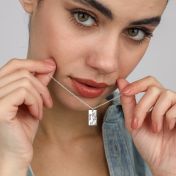 Mirella Birth Flower Name Necklace with a Moissanite [Sterling Silver]