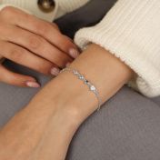Bracelet Étoiles Enchantées Pierre de Naissance avec Charm Cœur [Argent 925]