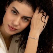 Bracelet Étoiles Enchantées Pierre de Naissance avec Charm Cœur [Argent 925]