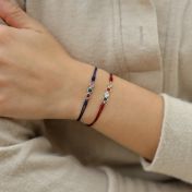 Talisa Stars Birthstone Bracelet - Blue String [Sterling Silver]