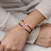 Talisa Stars Birthstone Bracelet - Red String [Sterling Silver]
