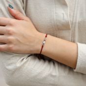 Talisa Stars Birthstone Bracelet - Red String [Sterling Silver]