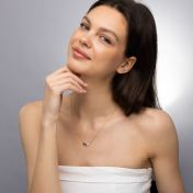 Talisa Stars Teardrop Birthstone Necklace with Diamond [18K Gold Plated]