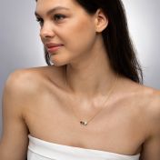 Talisa Sterne Geburtsstein Halskette mit einem Tropfen Diamanten [750er Gold Vermeil]