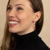 Enchanted Stars Birthstone Earrings With Heart Charm [18K Gold Plated]