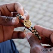 Karten Herrenarmband aus Picasso Jaspis [750er Gold Vermeil]