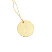 Collier Braille Initiale Classique Pendentif Rond [Plaqué Or]
