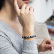 Black and White Snowflake Women Name Bracelet [Sterling Silver]