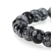 Pulsera de Copo de Nieve Blanco y Negro con Nombre para Hombre  