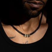 Cross Dark Cuban Link Chain With Names [18K Gold Plated] - 6mm