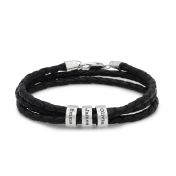 Herrenarmband mit gravierten Ringen aus Sterlingsilber