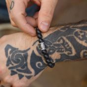 Bracciale da Uomo con Bussola in Onice Nero 