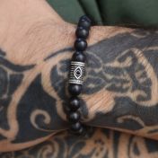 Zwarte Onyx Boze Oog Mannen Armband 
