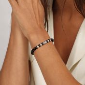 Nazar Armband aus Onyx mit Gravur -  mit schwarzem Kristall [Sterlingsilber]