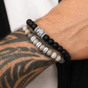 Family Tree Black Onyx and Picasso Jasper Bracelet Set