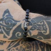 Black Onyx Hamsa Men Bracelet