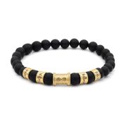 Black Onyx Infinity Women Name Bracelet [18K Gold Plated]