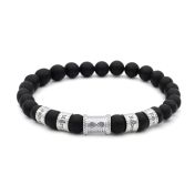 Black Onyx Infinity Women Name Bracelet [Silver]