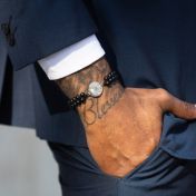 Black Onyx Engraved Map Men Bracelet [Sterling Silver]