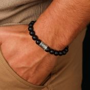 Black Onyx Om Men Bracelet