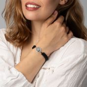 Silhouette Karte Armband aus Schwarzem Onyx [Sterlingsilber]