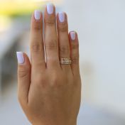 Blended Bands Ring Hammered [Sterling Silver]
