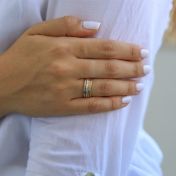 Blended Bands Ring Hammered [Sterling Silver]