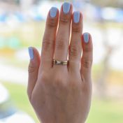 Anillo Flor con Nombre [Bañado en Oro de 18K]