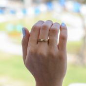 Anillo Flor con Nombre [Bañado en Oro de 18K]