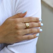 Anillo Flor con Nombre [Bañado en Oro de 18K]