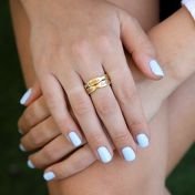 Anillo Flor con Nombre [Bañado en Oro de 18K]