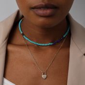 Turquoise Howlite and Lapis Necklace