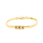 Bold Initials Herringbone Bracelet [18K Gold Plated]
