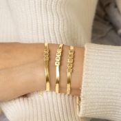 Bold Initials Herringbone Bracelet [18K Gold Plated]