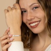 Bold Initials Herringbone Bracelet [Sterling Silver]